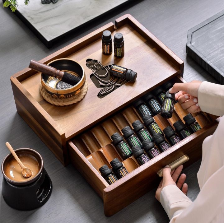 wooden Essentials oil drawer box